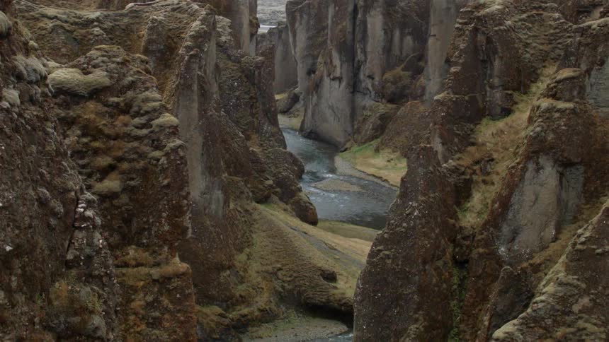River flowing through a deep canyon