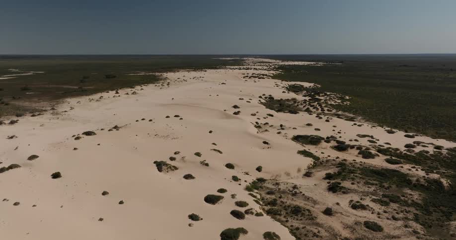 A clip of a sandy and dirt like desert