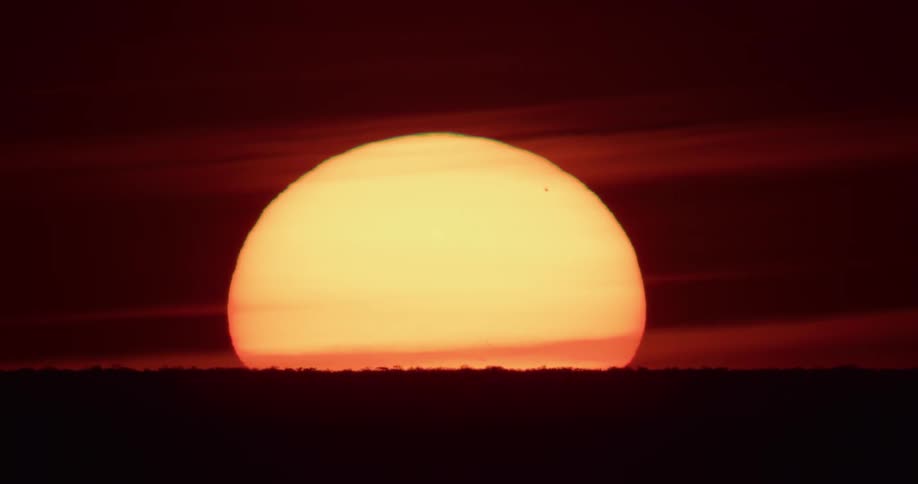 The sunset is causing a red sky