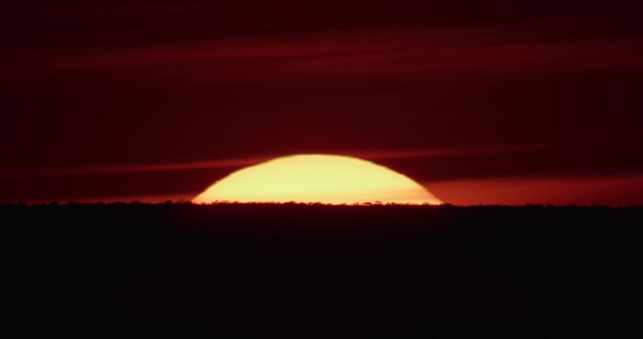 Red sunset on the horizon