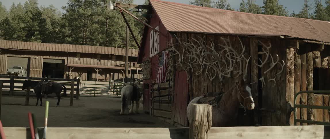 A clip of an horse stable
