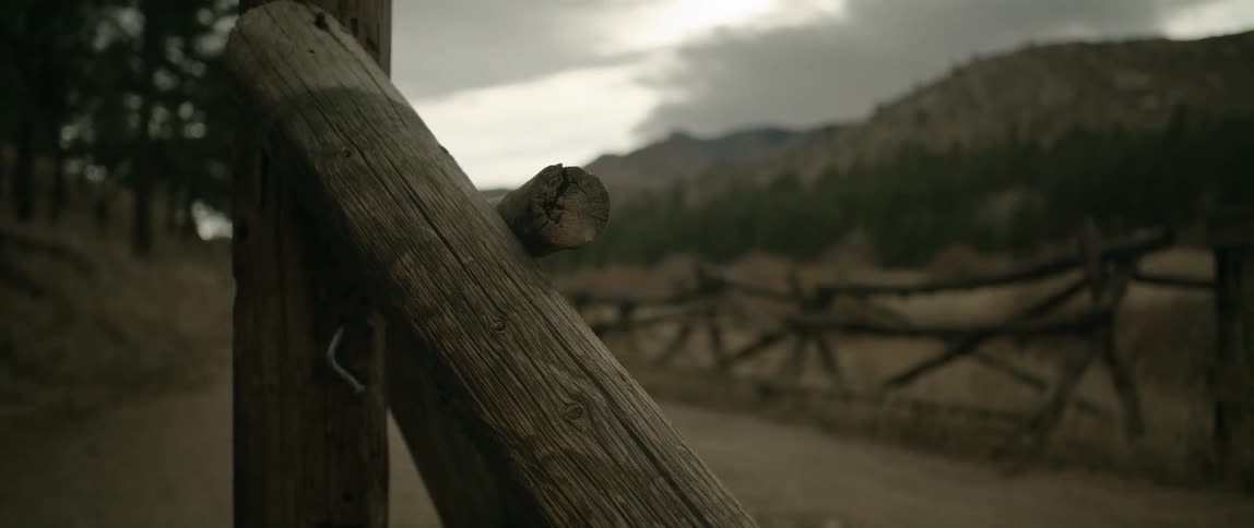 Close up of a wooden fence in the countryside