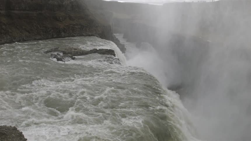 Overhead view of a large waterfall