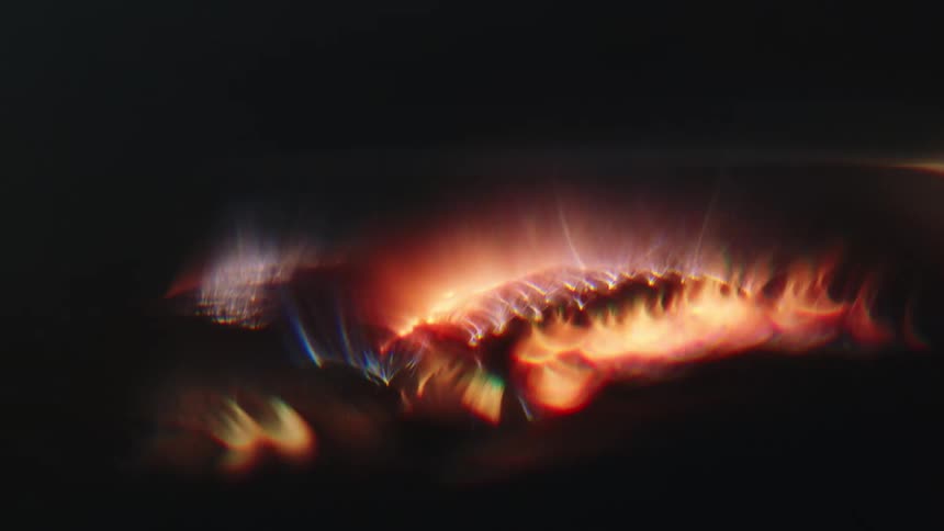 Abstract art of a forest on fire at night