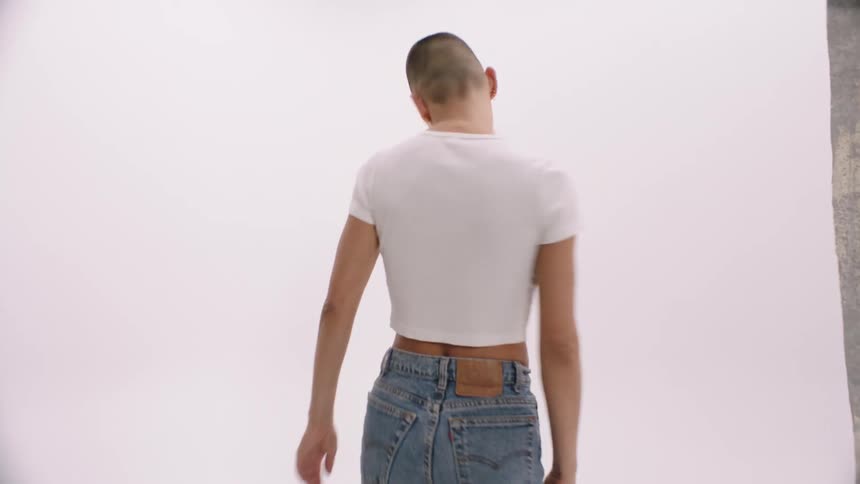A young model parading in a photoshoot
