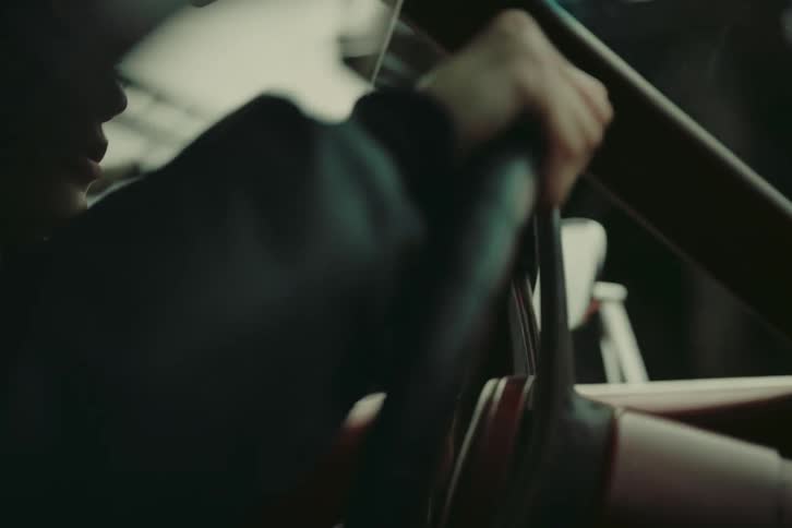 Portrait of a young woman driving a vehicle