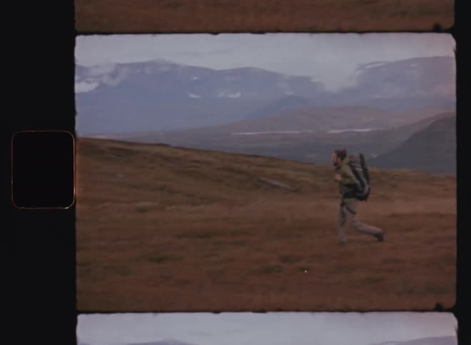 A clip of a man hiking