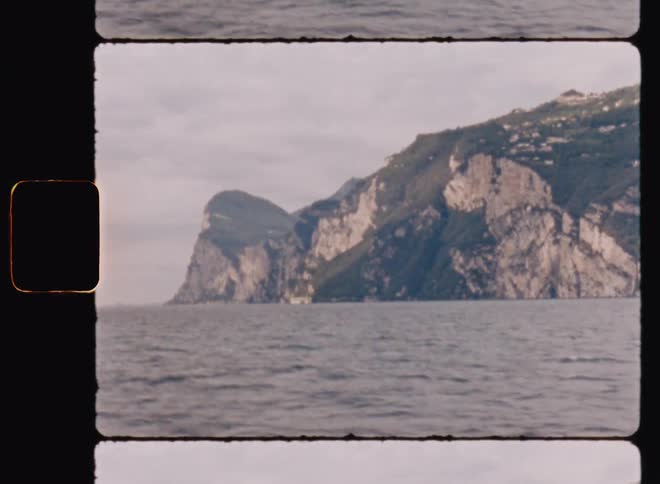 Panorama of the sea with coast on the horizon