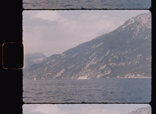 Mountainous sea coast on a summer day