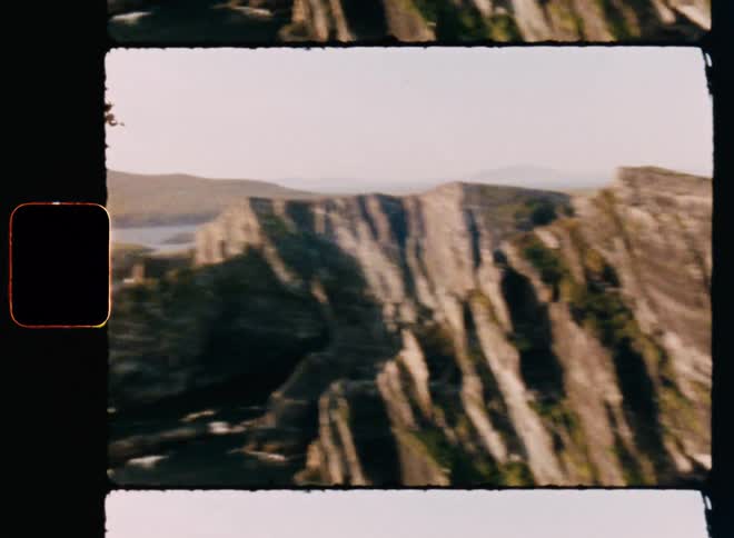 Mountains meet the ocean caught on vintage film