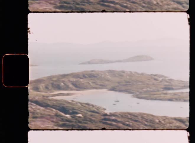 Bay next to the ocean caught on vintage film