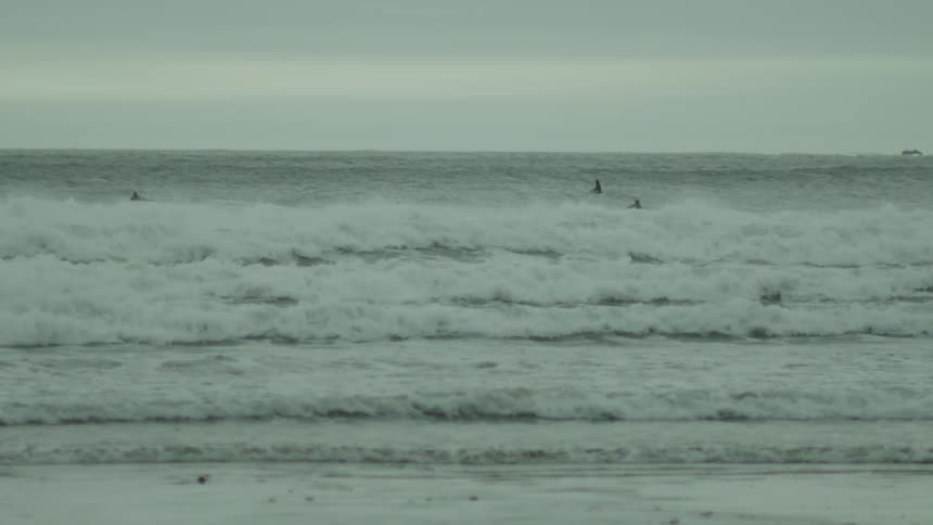 People are surfing in the ocean
