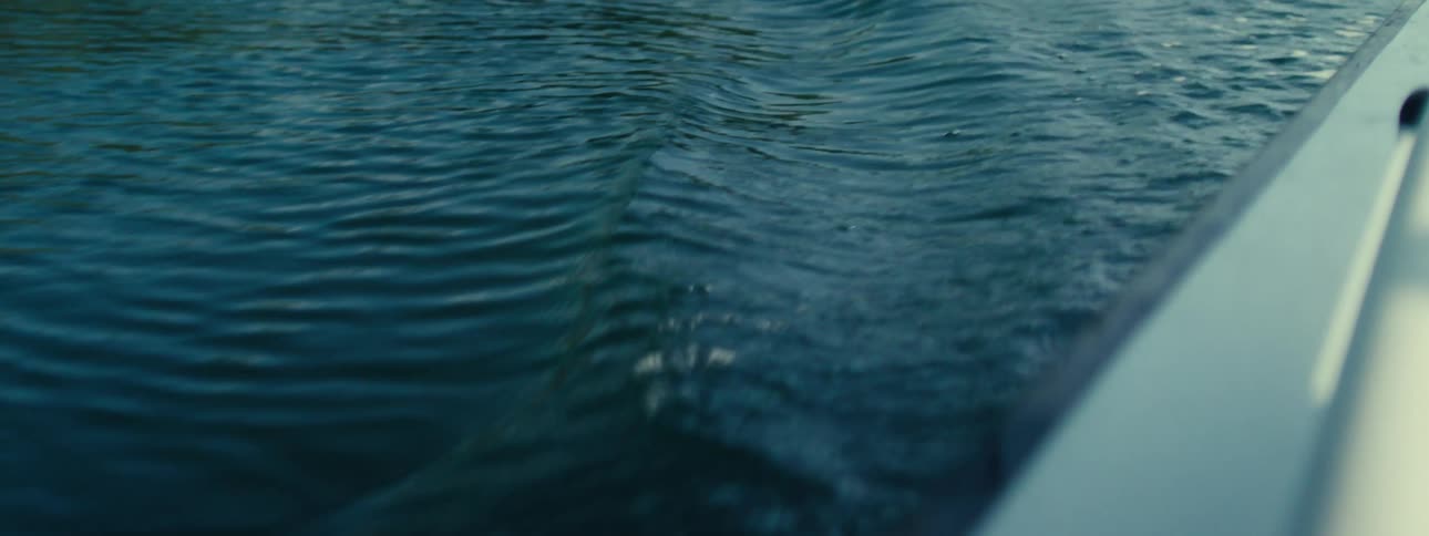 A close up clip of the river waves