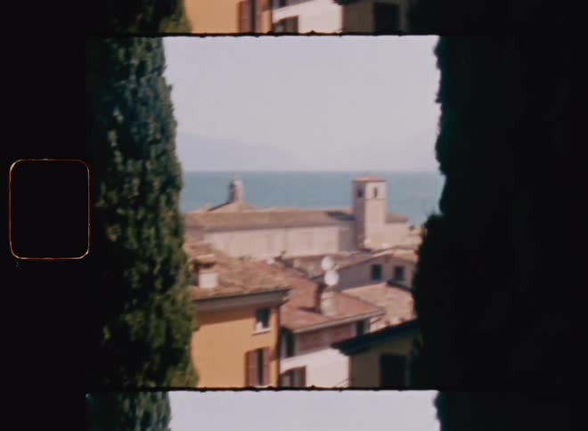 A small coastal village on the sunny day