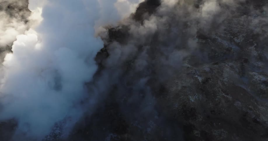 Lots of white smoke coming out of black soil
