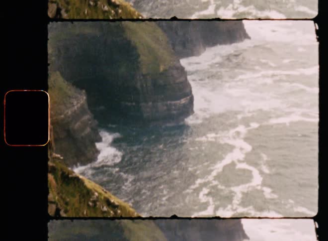 Ocean with mountainous coast in natural landscape