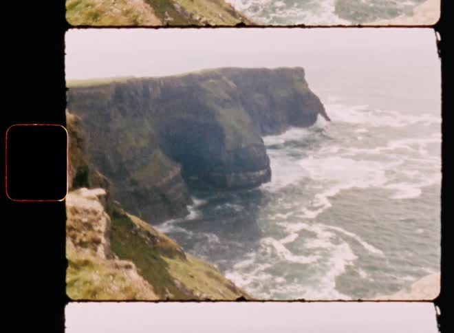 Sea waves crashing on the mountain shoreline