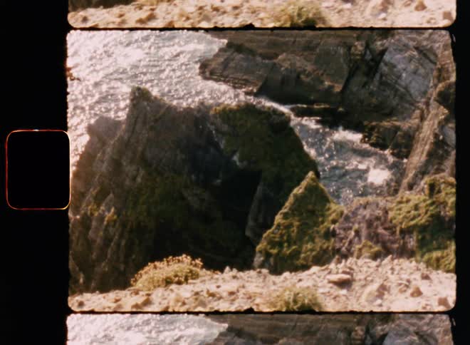 View of the sea hitting the shore