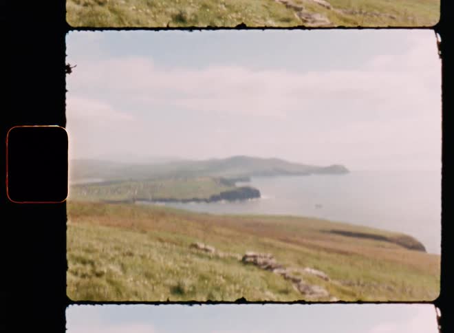 Hills on the ocean coast during hot summer day