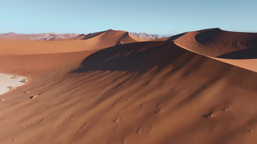 Aerial view of sand dunes in the desert