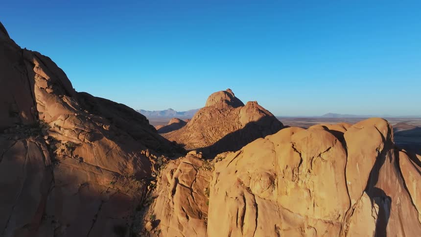 Huge mountains of rocks in a desert region