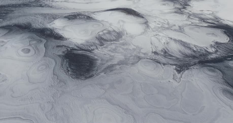 An aerial view of a snowcovered ground