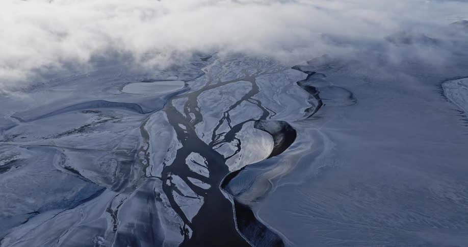 A river that passes through a region with a lot of snow