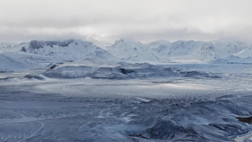 The arctic is full of ice and mountains