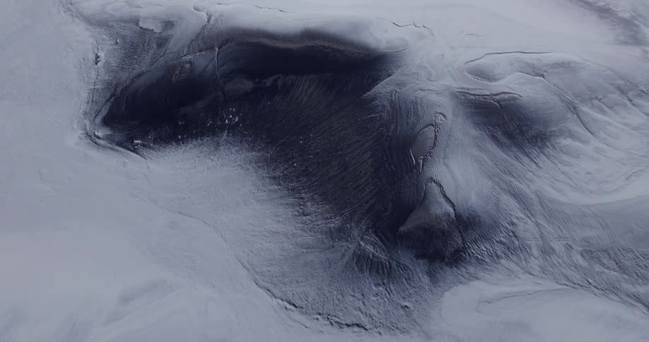 Aerial view of a barren mountain