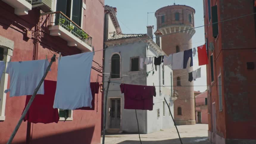A small village with colorful houses during the day