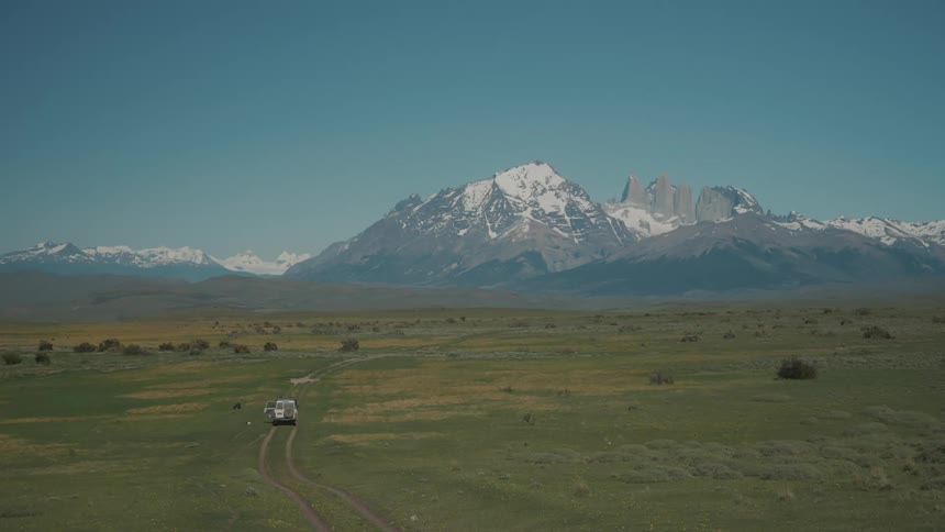 At the end of the horizon is a mountain range