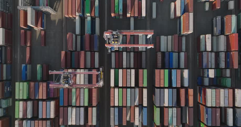 An aerial view of a dock