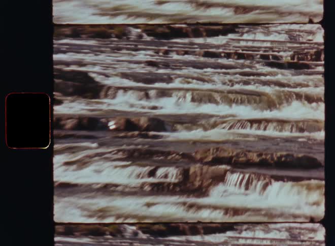 A stream with a lot of water falling from small elevations