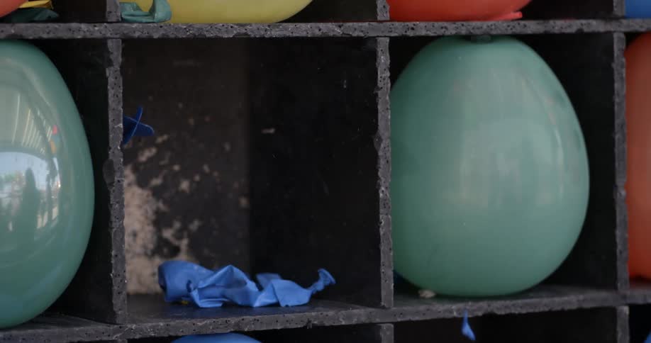 A bubble in a shelf is popped