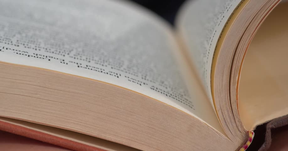 A book page is turned