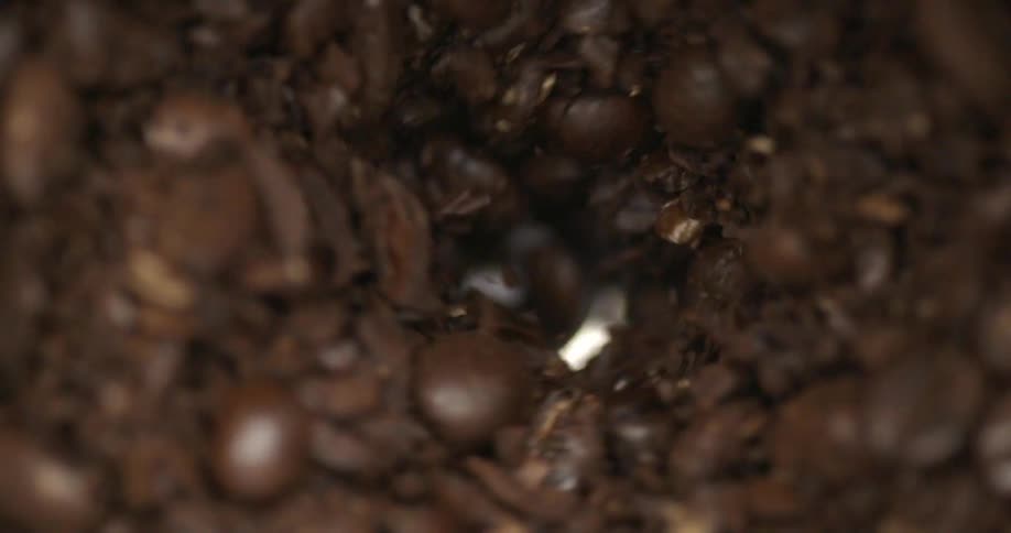 Close up of coffee beans being ground
