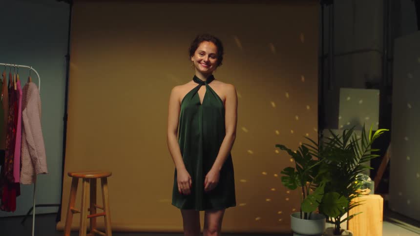 A girl wearing an elegant party dress