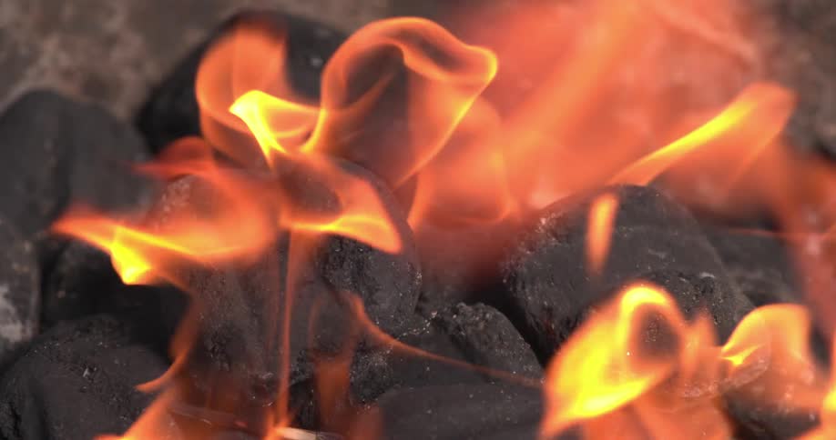 Fire burns the coals