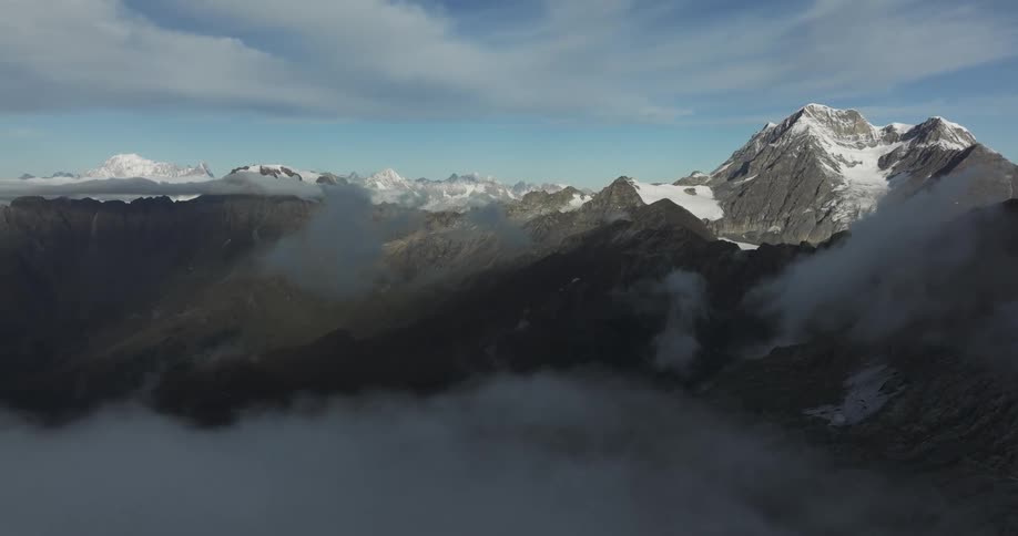 Snow is on the mountain range