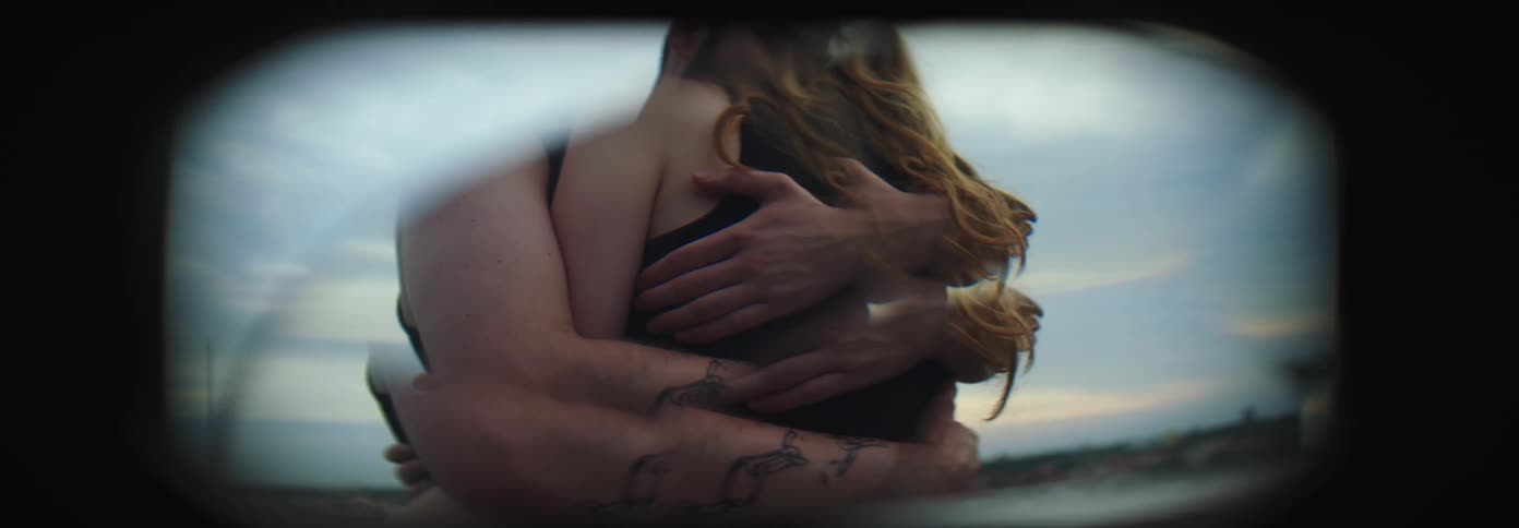 Couple hugging on a day