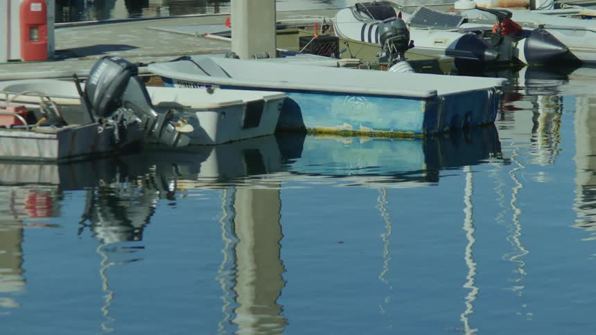 A collection of boats in a harbor