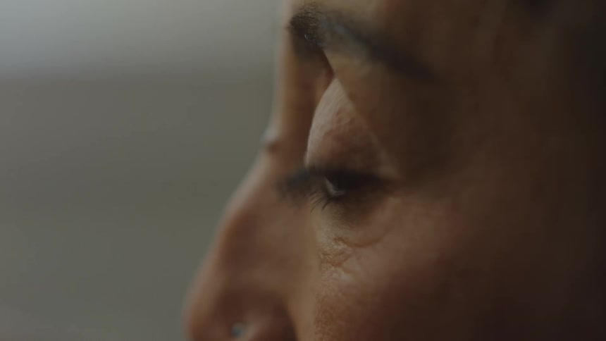 Closeup side profile of a woman's face
