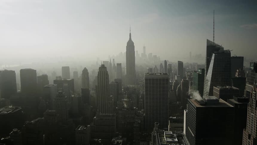 Empire State Building on a foggy day