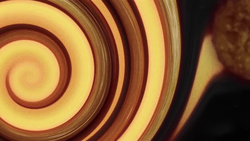 Bright yellow lights spiraling in