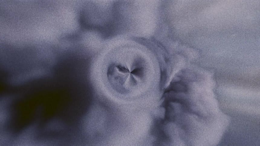 Artwork of a spiral of gray smoke