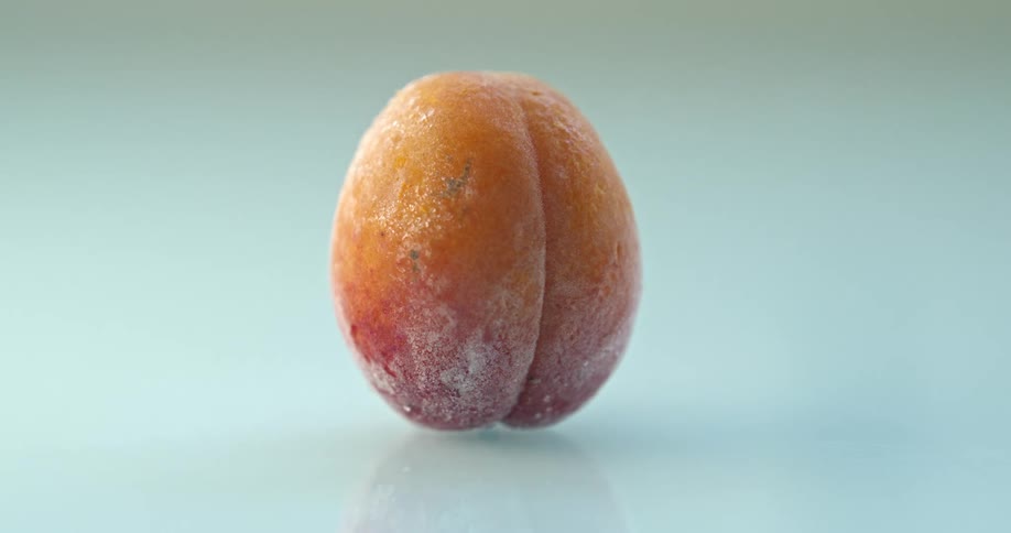 Timelapse of an peach freezing
