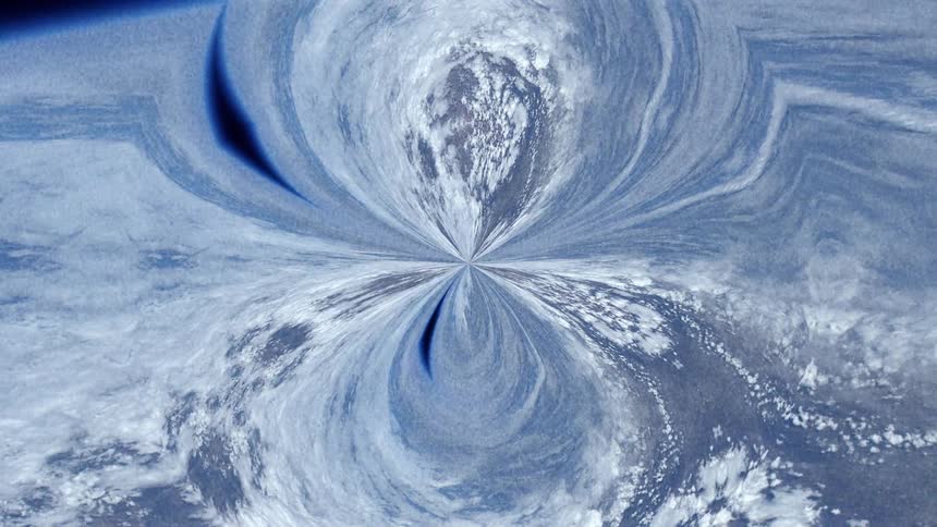 Distorted view ofplanet earth from orbit