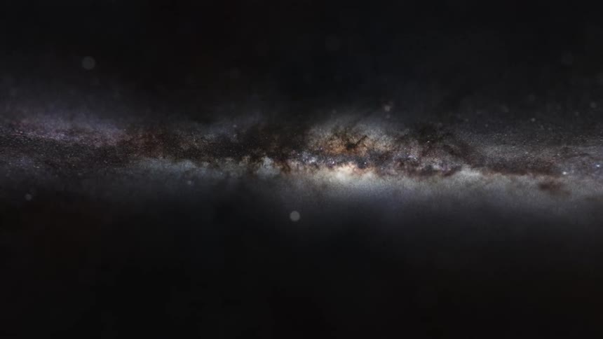 A starry galaxy with a glowing nebula