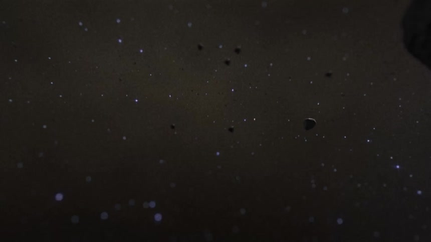 Asteroids floating through the dark galaxy