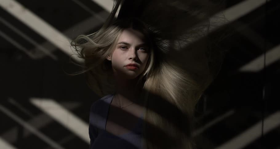 Blonde female models in high key lighting